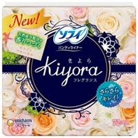 Unicharm Sofy Kiyora Ежедневные женские гигиенические прокладки с ароматом цветочного мускуса 72 шт.