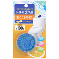 Okazaki Очищающая и дезодорирующая таблетка для бачка унитаза, окрашивающая воду в голубой цвет, с ароматом апельсина, 100 гр.