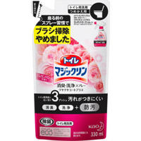 KAO Magiclean Toilet Очищающий спрей с дезодорирующим эффектом для туалета с ароматом розы (мягкая упаковка), 330 мл.