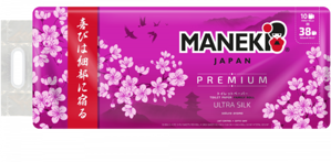 Maneki Sakura Туалетная бумага трехслойная с ароматом сакуры, 10 рулонов