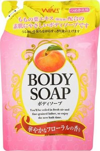Nihon Wins Peach Гель для душа увлажняющий с экстрактом листьев персика (мягкая упаковка) 400 мл.