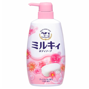 COW Milky Жидкое пенное мыло для тела c керамидами и молочными протеинами, с цветочным ароматом 550 мл.