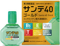 Santen 40 Gold Японские капли, витамины для глаз, с содержанием хондроитина, 12 мл.