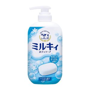 COW Milky Жидкое пенное мыло для тела c керамидами и молочными протеинами, с ароматом свежести 550 мл.