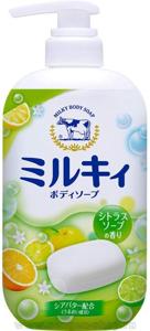 COW Milky Жидкое пенное мыло для тела c керамидами и молочными протеинами, с цитрусовым ароматом 550 мл.