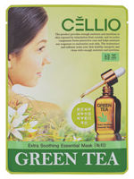 CELLIO Ультра увлажняющая тканевая маска для лица с экстрактом Зеленого чая 25 мл.