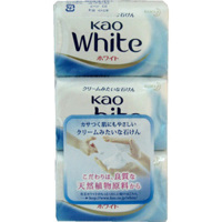 KAO White Увлажняющее крем-мыло для тела с ароматом белых цветов, 3 шт. х 85 гр.