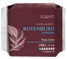 Gotaiyo Rotenburo Premium Panty Liners Прокладки женские гигиенические анатомической формы ежедневные ультратонкие без отдушек 1 капля, 15 см./20 шт.