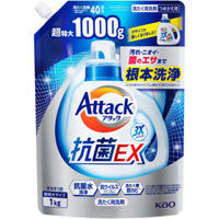 Kao Attack 3X Gel Высокоэффективный гель для стирки белья Тройная сила (мягкая упаковка), 1000 гр.